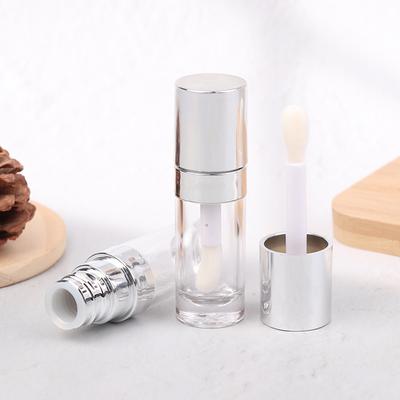 8 ml galvanicky pokovované strieborné tuby na lesk na pery Veľký štetec Plastová tuba na balzam na pery Mini vzorka rúžu Kozmetický obal Vzorkovacia fľaštička