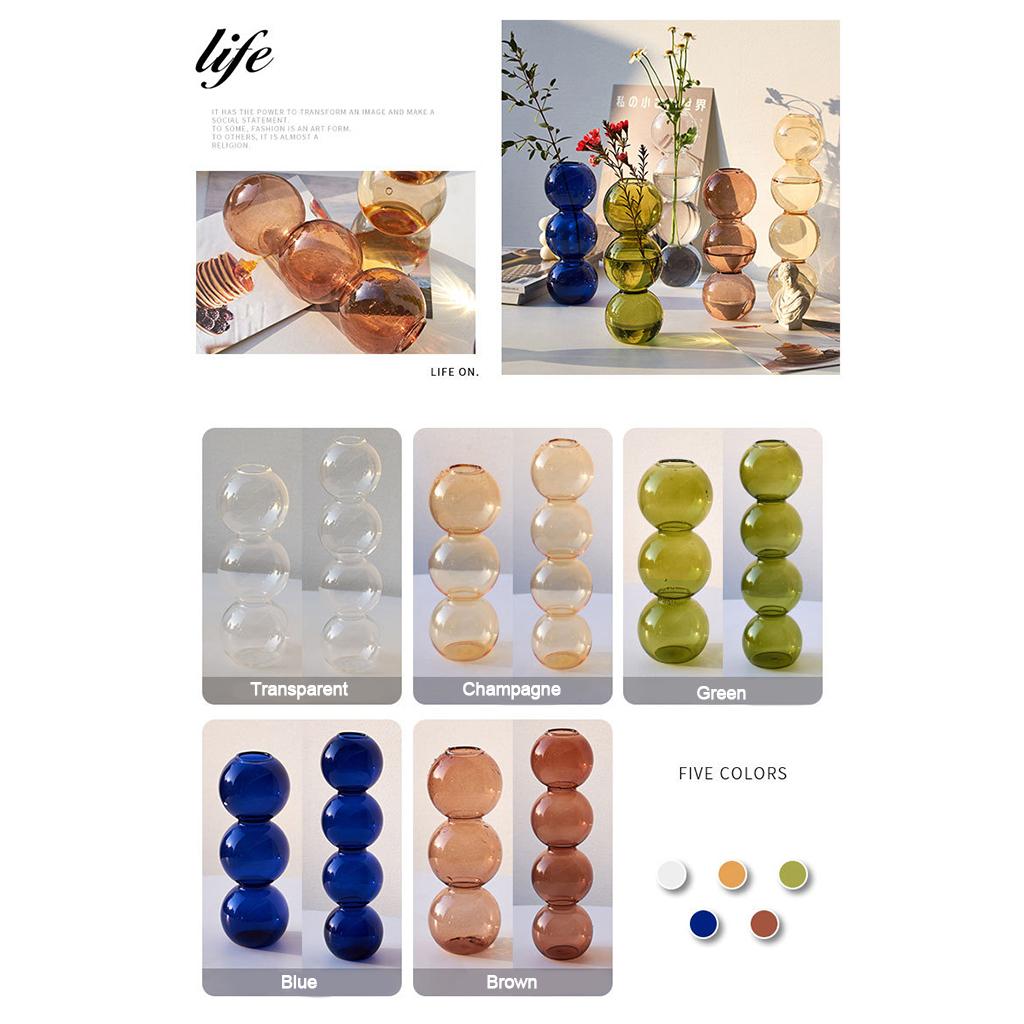 Transparent Spherical Vase for Flower Arrangement in Living Room for Friends