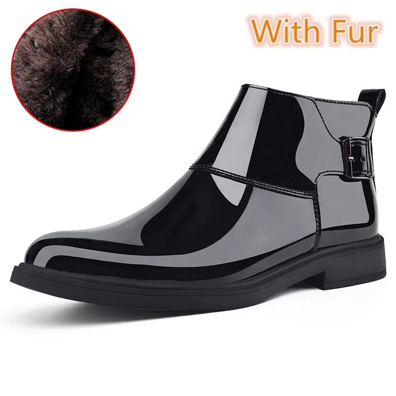 Fashion High Quality Men Chelsea Boots Genuine Leather Male Outdoor Footwear Zip Waterproof Ankle Boots New Mens Fashion Dress Boots