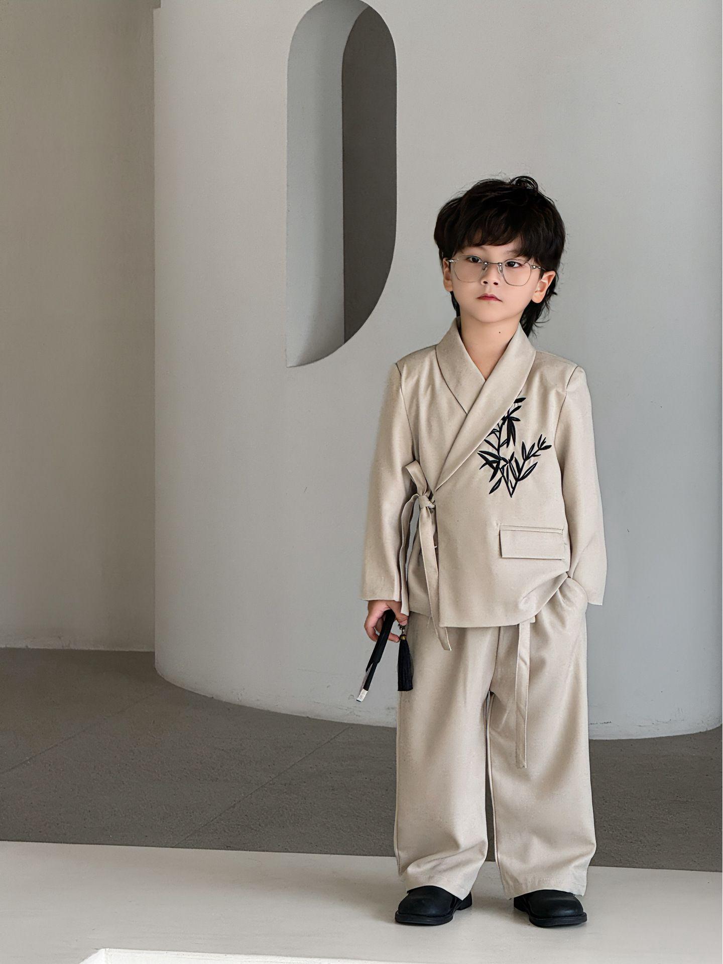 

Пиджак мужской с вышивкой бамбуковых листьев - Коллекция Осень 2024 в китайском стиле 100 cm