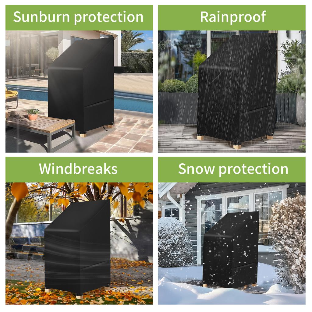 Waterproof Garden Chair Covers Anti-UV 210D Oxford Fabric Outdoor Stackable Chairs Covers Patio Chair Covers Furniture Protector