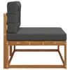 Outdoor Corner Sofa with Cushions Natural Finish 115 x 83 x 73 cm