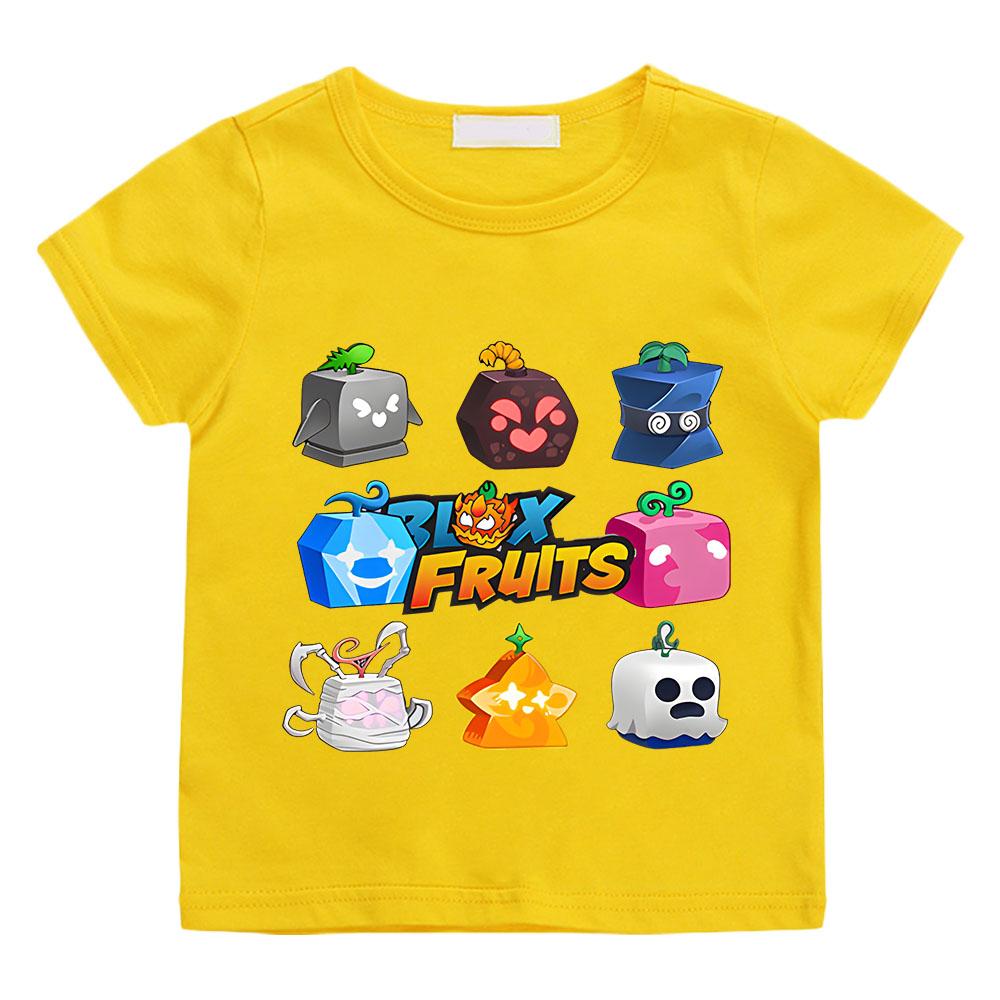 Blox Fruits Game Kids Tshirt Cartoon Printed T-Shirt Fashion Casual Boys Girls T Shirt Summer Kawaii Short Sleeve Tops