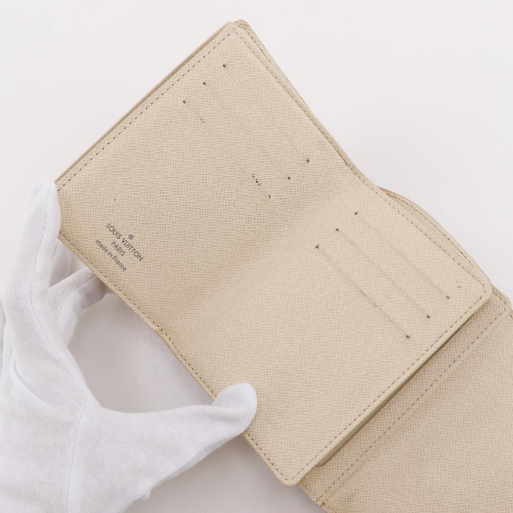 LOUIS VUITTON Portefeiulle Joy Bi-Fold Wallet N60030 Damier Azur Canvas Women Used