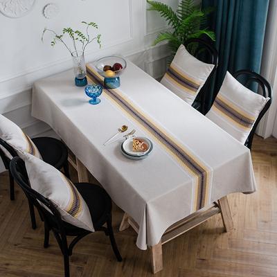 Cotton And Linen Waterproof Modern Corrugated Table Flag Embroidered Geometric Tablecloth Rectangular Coffee Table Tablecloth Dining Table Cloth