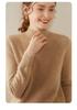 Women's Slim-Fit High-Neck Cashmere Sweater, Elegant & Versatile, Solid Color Knitted Layer