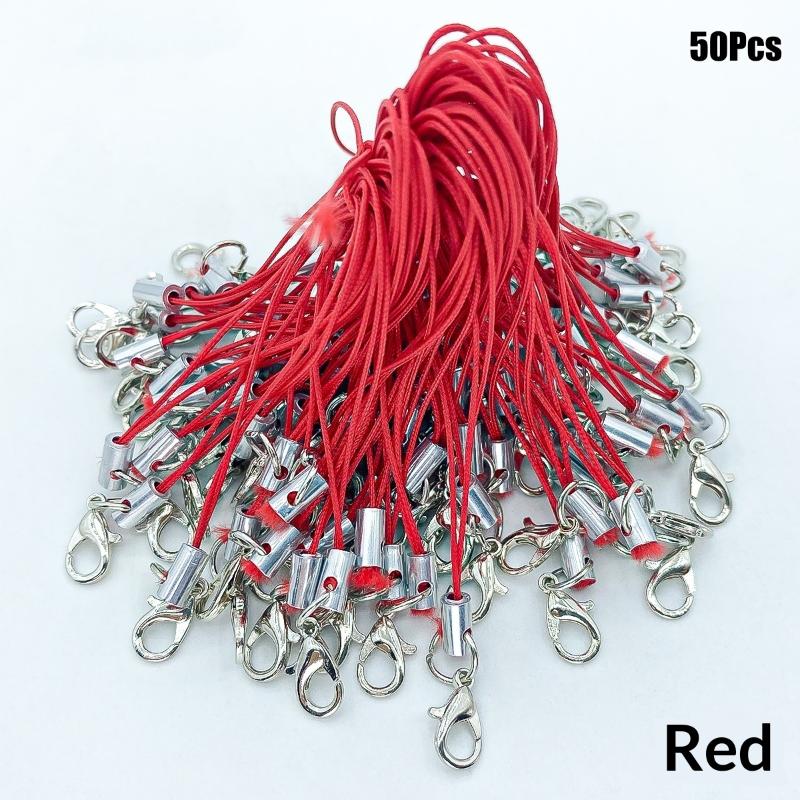 50Pcs Polyester Cord Lobster Clasp Cell Phone Lanyard Cords For Keychain Crafts Handmade Phone Rope Toys Diy Jewelry Making