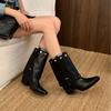 Niche Design Detachable Two-wear Temperament Fashionable and Thin Western Knight Boots Women's Pointed Pleated Stacking Boots