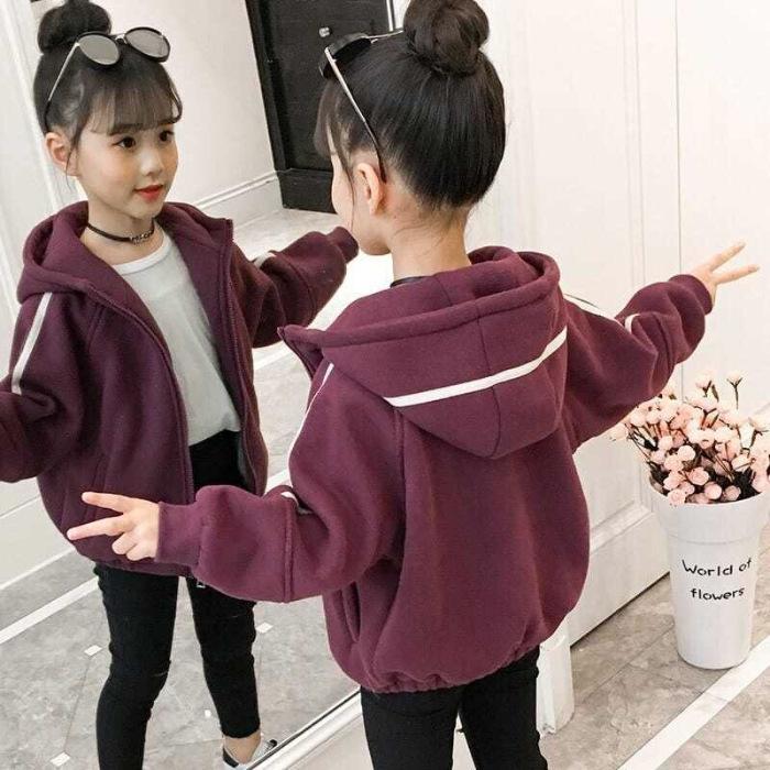 Girls Thick Fleece Princess Jacket for Spring Autumn Winter 110