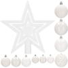 Boules de Noël - Springos® - Ensemble de 100 pièces - Plastique - Étoile blanche - Décoration Noël