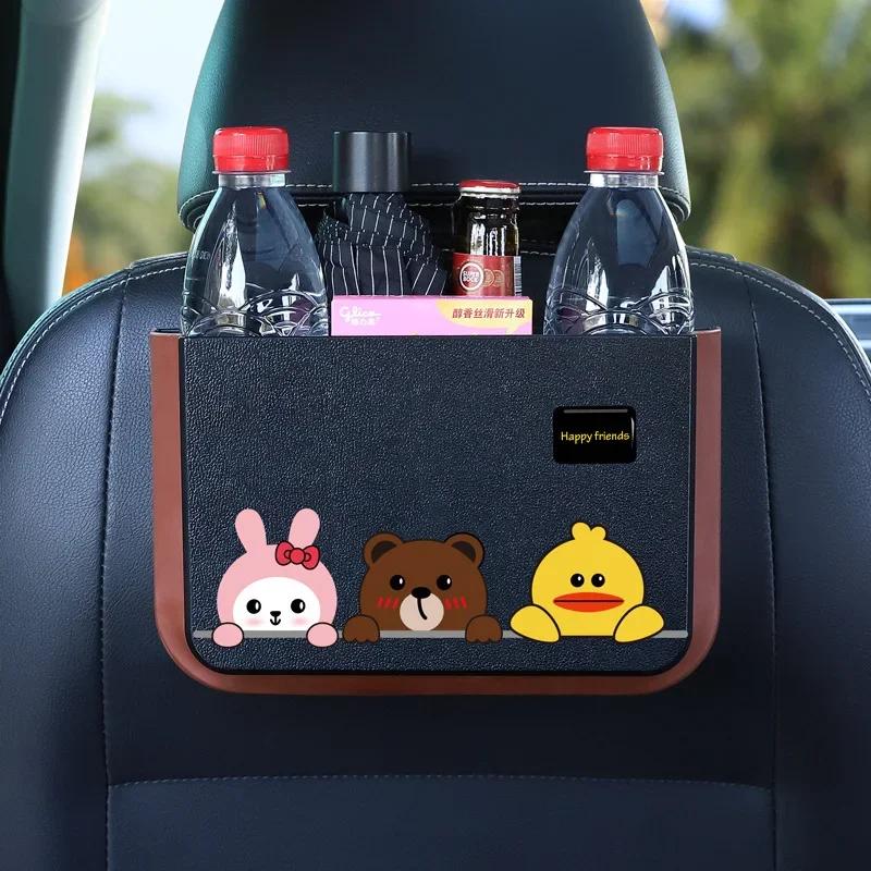 Car Trash Can Foldable Hanging Cartoon Multifunctional Umbrella Storage Bin Car Storage Box Car Interior Storage Stowing Tidying