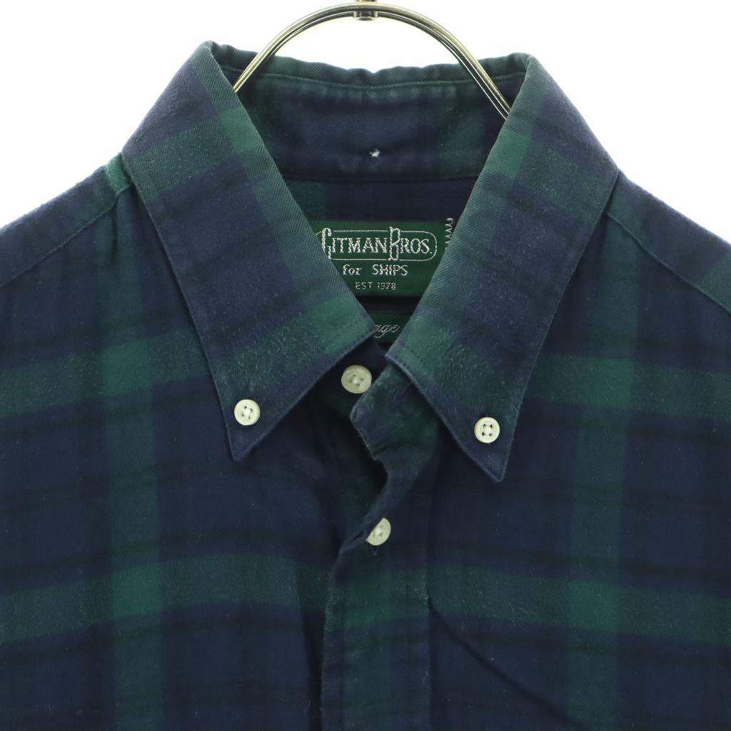 GITMANBROS. EUA ENVIOS Pedido Especial Camisa de Botão Manga Longa com Padrão Xadrez Masculina Usada