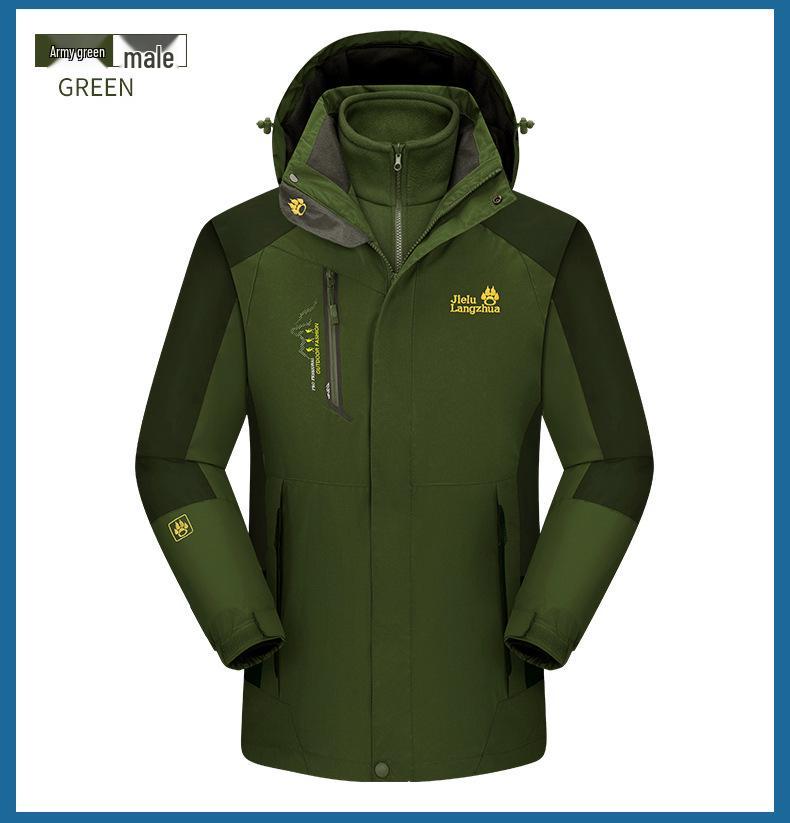 Jack Wolfskin Jie Lu 3'ü 1 Arada Fırtına Ceketi: Erkek ve Kadınlar İçin Polar Astarlı Sonbahar/Kış Dış Mekan Çift Ceketi.