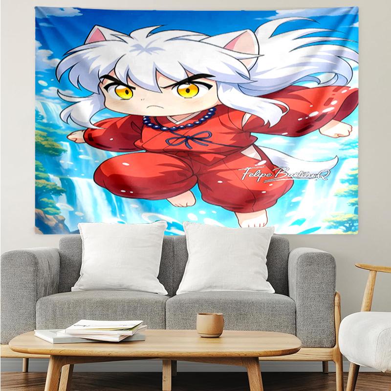 Inuyasha Tapestry for Bedroom Aesthetic Classroom Tapestries Wall Hanging for Living Room Dorm Office,Ideal Creative Gift