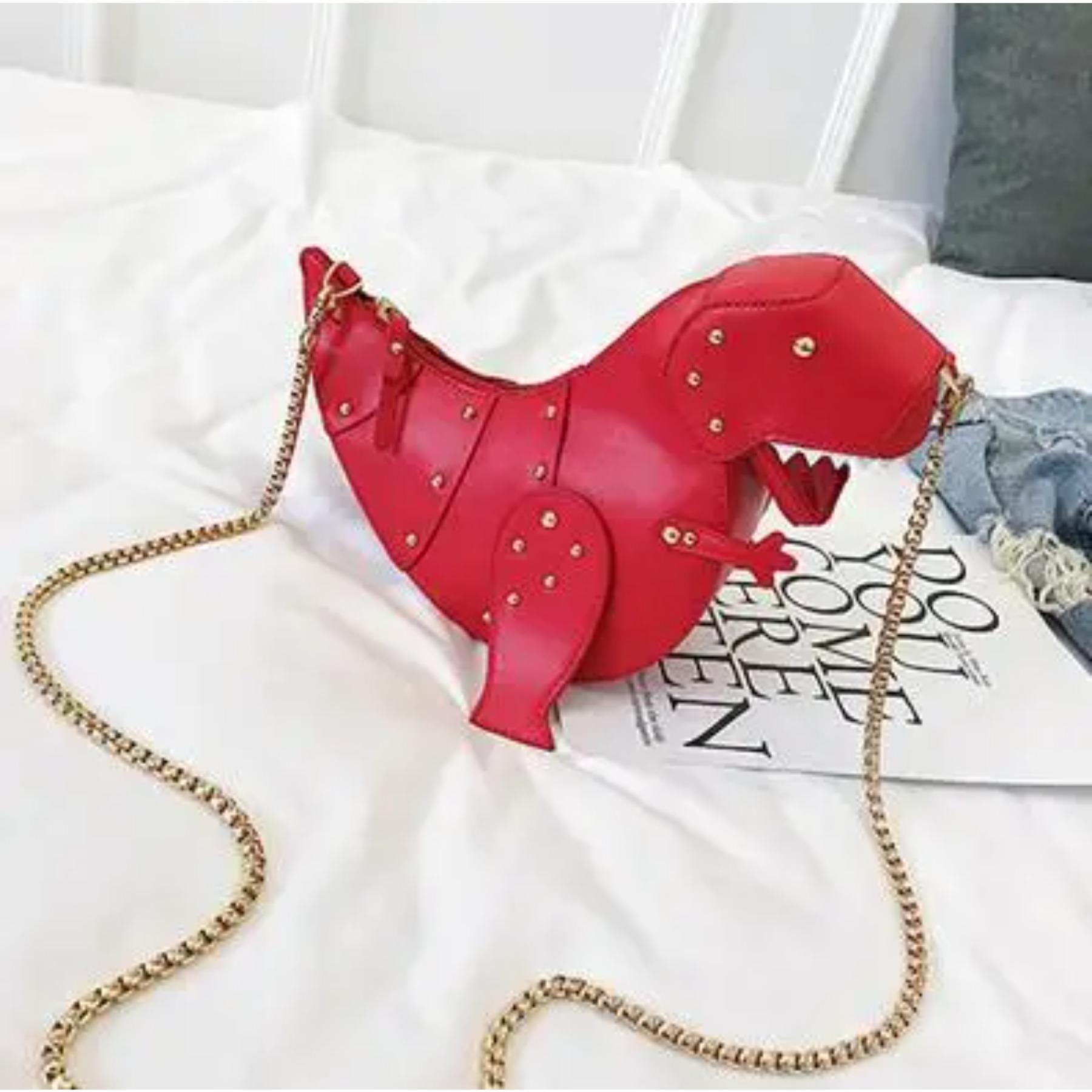 

Trend Fashion 3D Dinosaur Design Rivets Pu Leather Girl s Chain Purse Shoulder Bag Tote Ladies Crossbody Mini Messenger Bag Flap