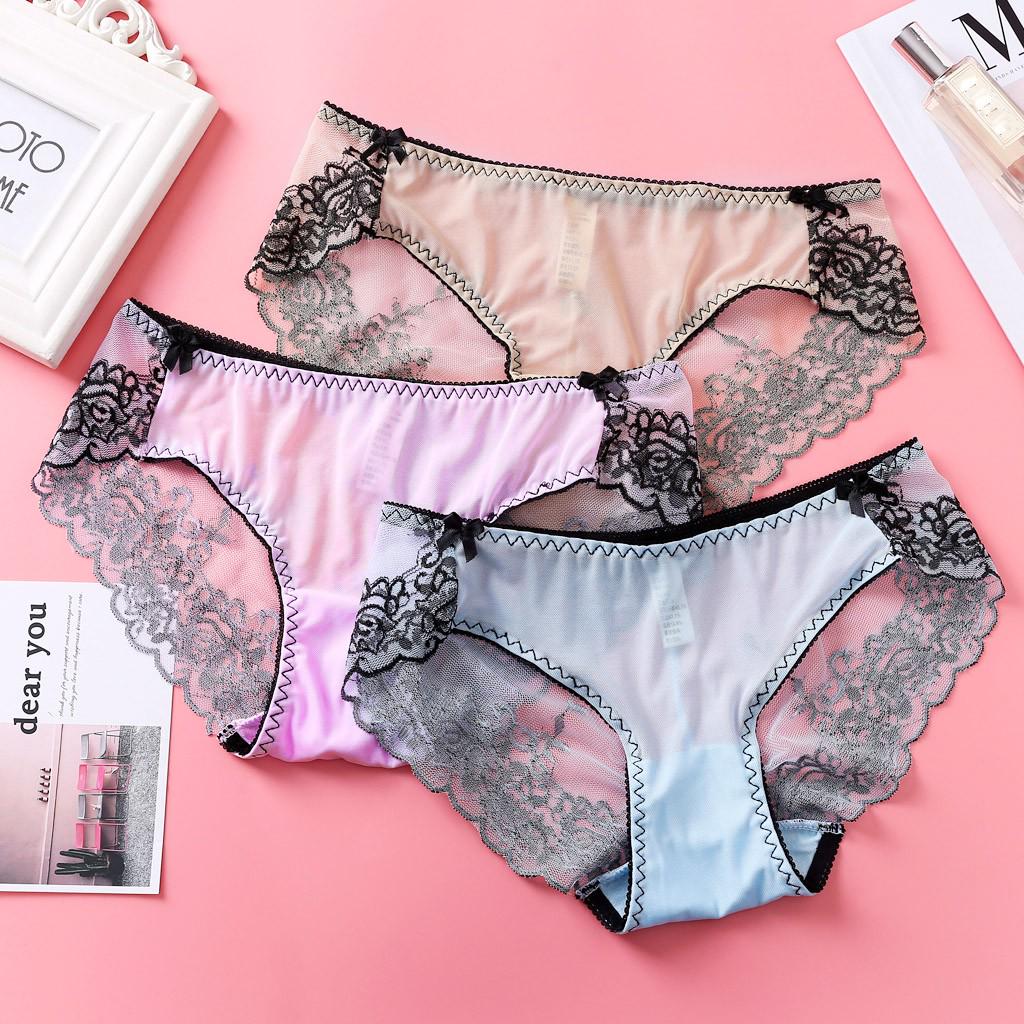 Women Pantie Sexy Lace knicker High Elastic Embroidery Yarn Underpants Underwear