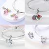 New Copper Plated Red Charms Beads Coffee Cherry Charm Pendant Fit Original Bracelet Diy Women Jewelry Accessories