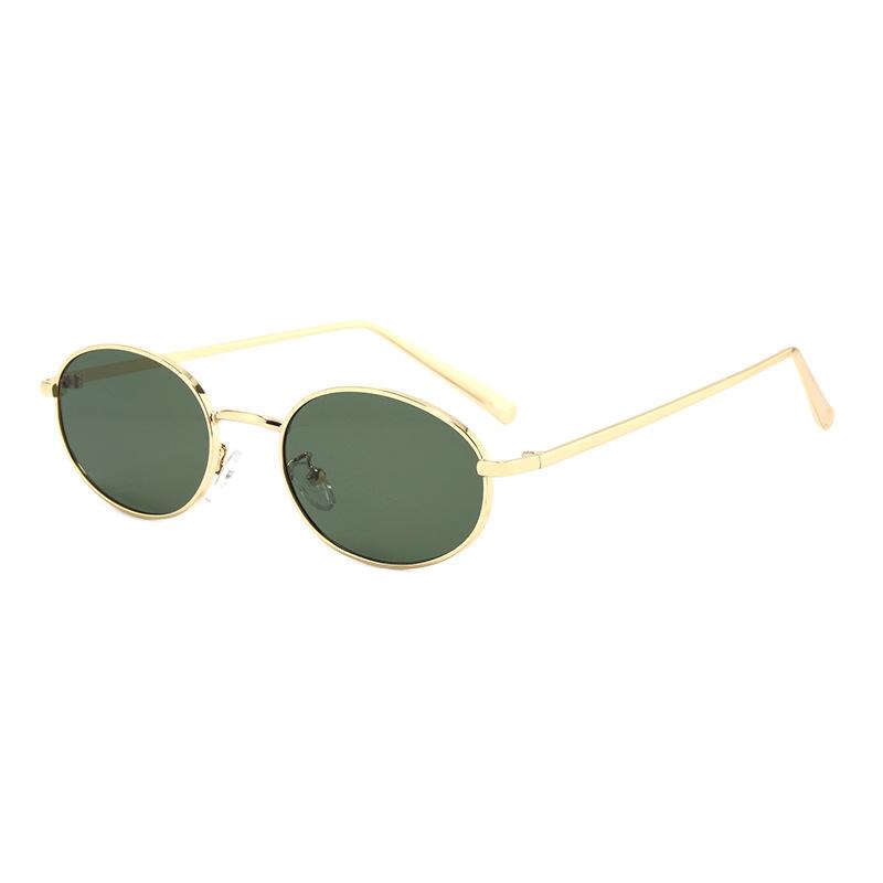 Small Frame Retro Oval Sunglasses Fashionable Men'S And Women'S Street Photography Sunglasses Trendy Round Frame Sunglasses