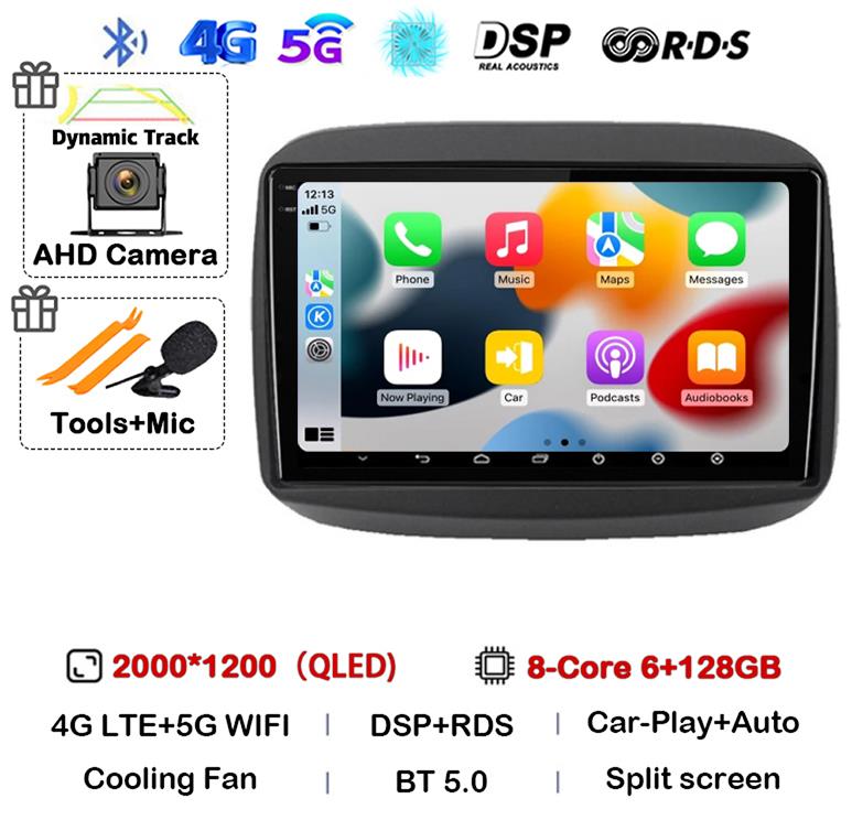 Android13 QLED For Fiat Mobi 2016 2017 2018 -2022 Car Radio Multimedia Video Player GPS Navigation Stereo Carplay 4G WIFI No DVD