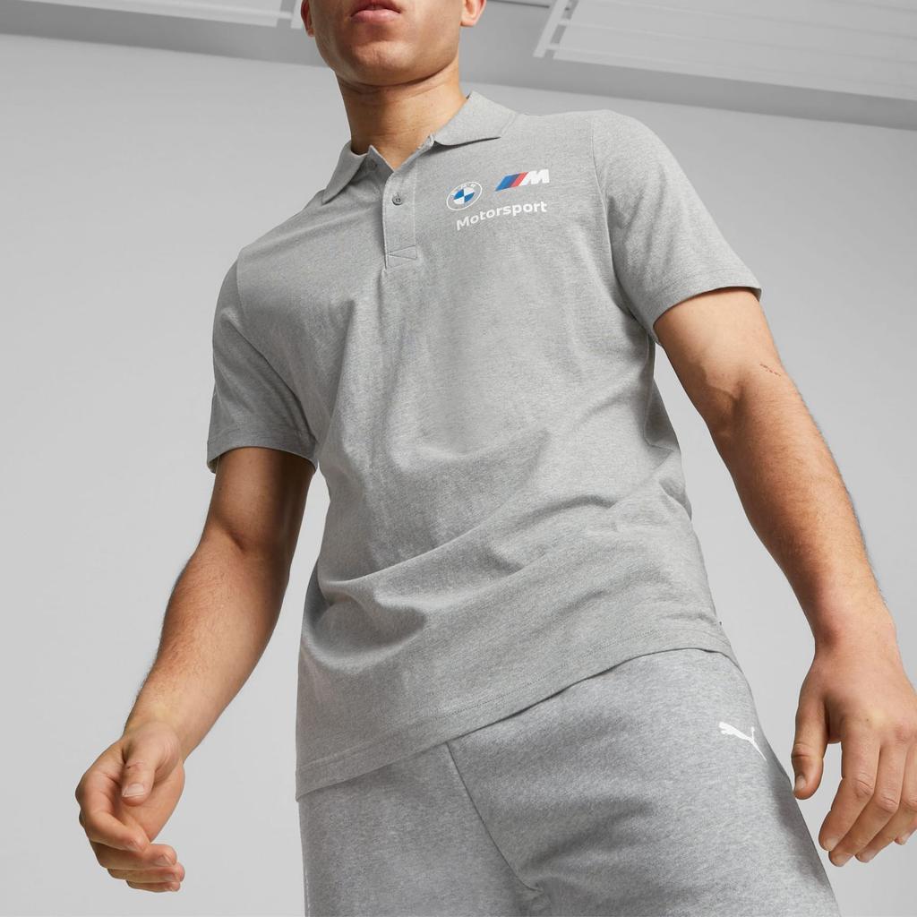 Puma X BMW Riplwy Kolaborativní Písmenkový Potisk Ležérní Polo tričko s Krátkým Rukávem Pánské Polo Trička Šedá 621312-03