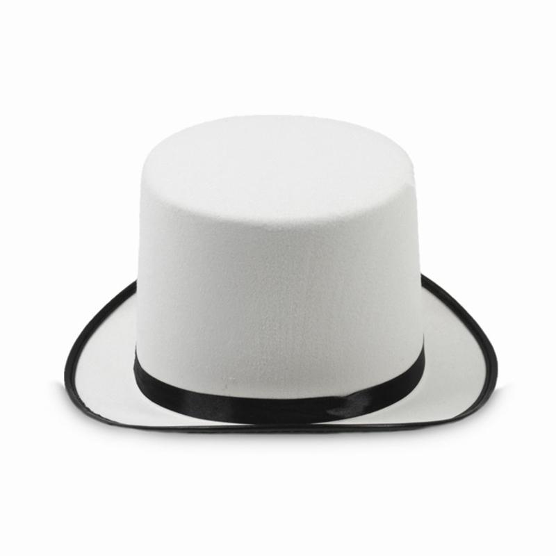 Magician Top Hat White Top Hat Magician Performed Hat Jazz Stage Performances Bowler Top Hat Fancy Dress Costume