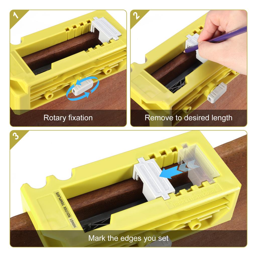 Door Hinge Jig with 3pcs Doors Hinges Door Latch Mortise Tool Door Lock Installation Kits for Table Cabinet Windows Wooden Box