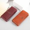 Women's Long Oil Wax Leather Wallet 2025 - Retro European & American Style, Large Capacity Clutch with Coin Purse & Zipper.