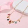 GEMCHIC Women's Fashion Flower Stainless Steel Pendant Necklace with Natural Stone Beads