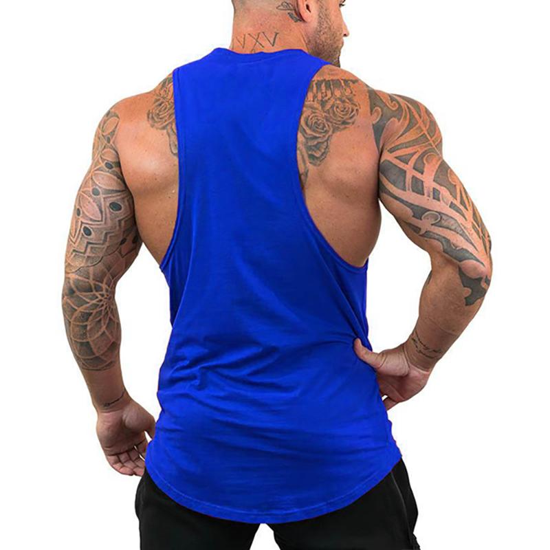 Muscleguys Men Bodybuilding Stringers Sleeveless Vests Gym Fitness Tank Tops Summer Cotton Sport Clothing European and American Hurdle Tops
