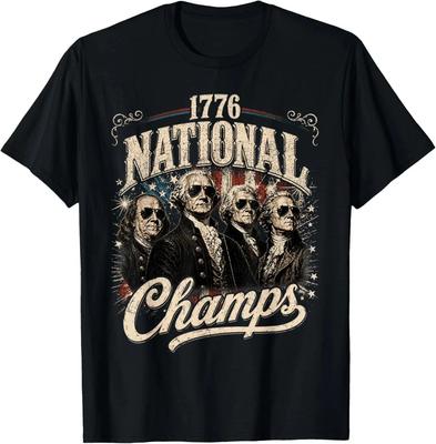 T-Shirt Divertente Patriottica 1776 Campioni Nazionali Padre Fondatore d'America