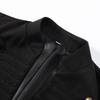 Elegant Women's Cropped Black Coats Pads Stand Collar Full Sleeve Jacket Autumn Lady Chic Commute Outwear