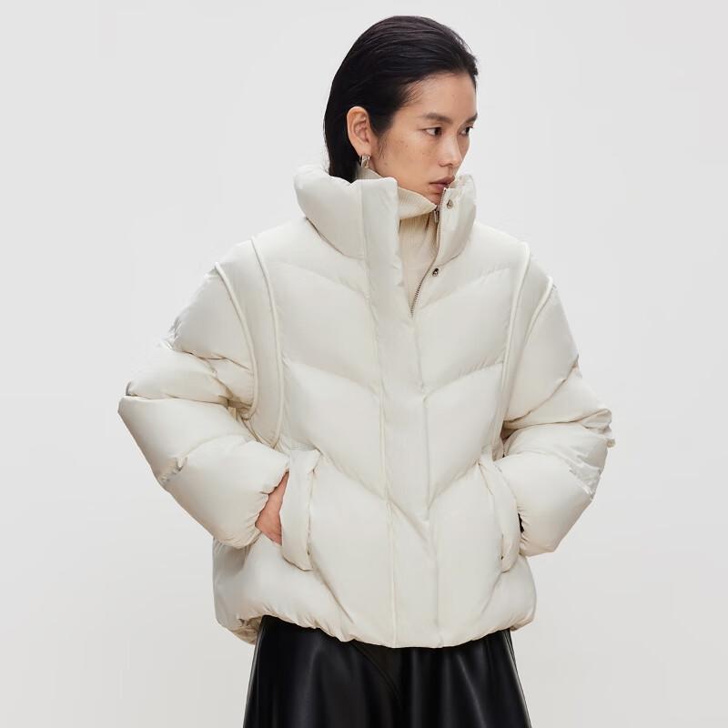 ONLY Women's 90% White Duck Down Windproof Cuffed Hem Jacket