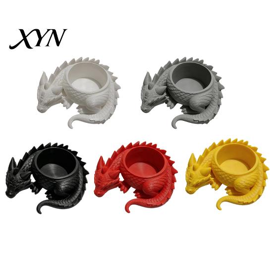 Flowerpot 3D Printed Flower Pot, Fairy Tale Style Dragon-Shaped Planter Red Dragon Plant Container with Breathable Design, Small for Home Decor Scale