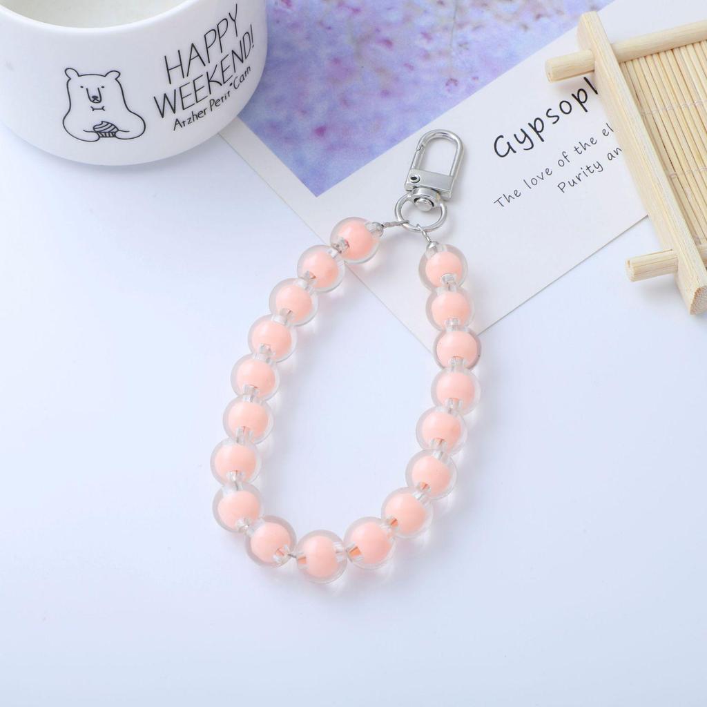 Candy Color Beaded Earphone Pendant - DIY Jewelry Accessories with Acrylic Beads for Phone and Bag Chains
