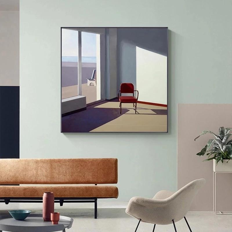 Severské okno Vnější krajina Scenérie Interiér Plátno Malba pro Obývací pokoj Domácí dekorace Tisk Obrázek Nástěnné umění Plakáty