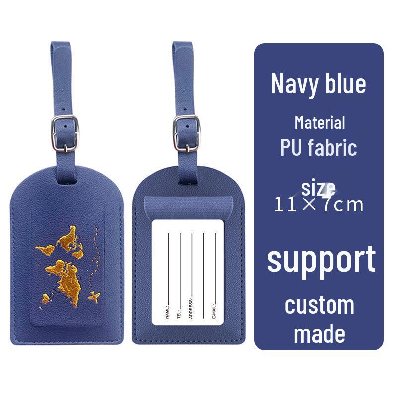 Thickened PU Leather Map-Stamped Luggage Tag & Passport Holder Set