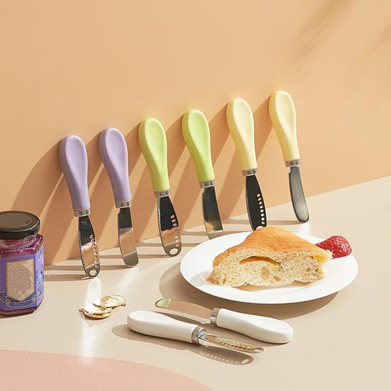 Scraper Wide Smooth Cutter Apply Jam Evenly Spreader Colorful Macaron Handle Kitchen Tool for Cheese Butter Jam