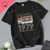 Vintage 1979 Limited Edition Cassette Tape T Shirts Summer Graphic Cotton Streetwear Short Sleeve 50 Birthday Gifts Tshirt Unisex