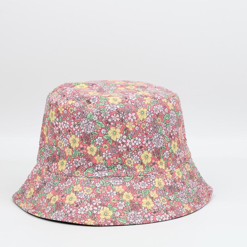 Sombrero de Pescador Floral Pequeño de Doble Cara Sombrero de Sol Retro Estilo Japonés para Mujeres Protección Solar para Exteriores Sombrero Cubo de Jardín