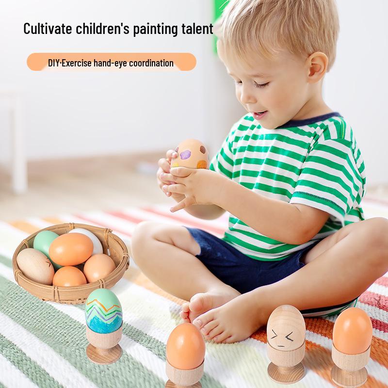 DIY Wooden Duck Eggs for Kids' Easter Decoration & Educational Crafting