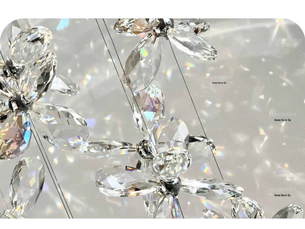 Lustră pandantiv din Cristal cu Flori de Lux Franceză 2025 pentru Dormitor sau Hol