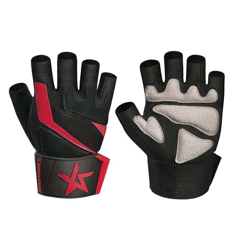 LS0738 Weightlifting Workout Gloves With Wrist Support Custom Fitness Weight Lifting Men Women Gym Gloves S красный