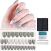 COSLIFESTORE - Plaknagels - 24 herbruikbare gel chroom nagelverlengingen nagels met volledige applicatieset bestaande uit vijl, manicuregereedschap, 24 jelly