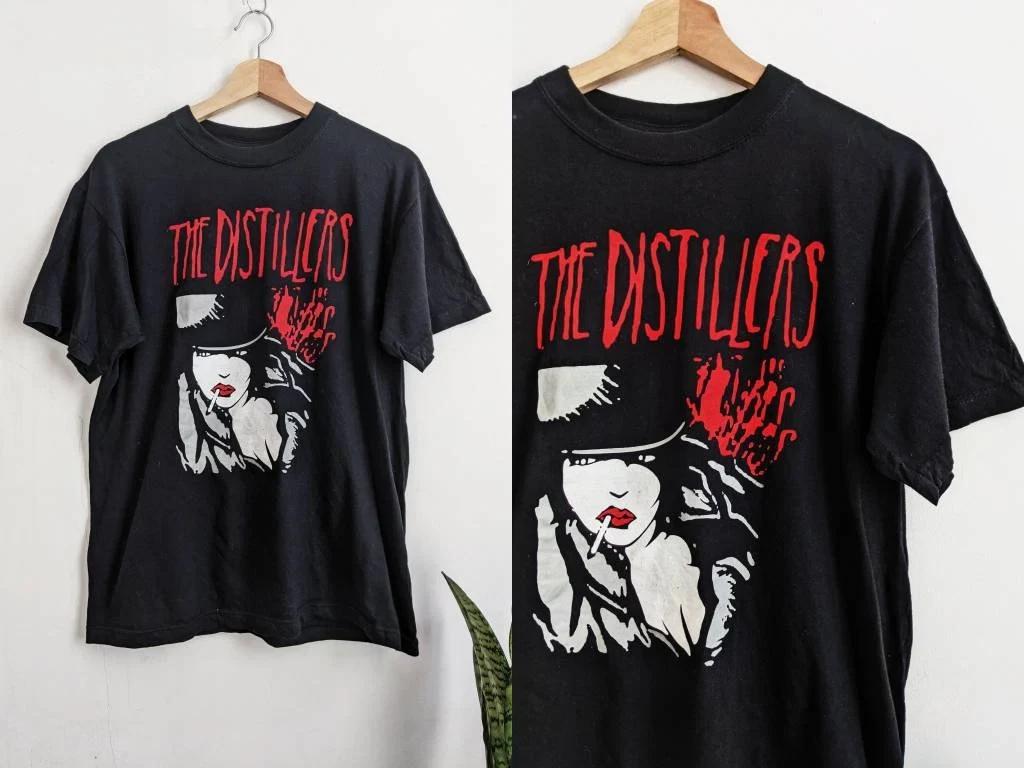 Vtg The Distillers Band Tour Concert Cotton Black Full Size Unisex Shirt TR701 S