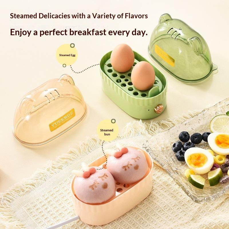 Automatic Power Off Egg Cooker Cute Cat Shaped Electric Egg Steamer Boiler BPA Free for Dorm Student Breakfast Prep