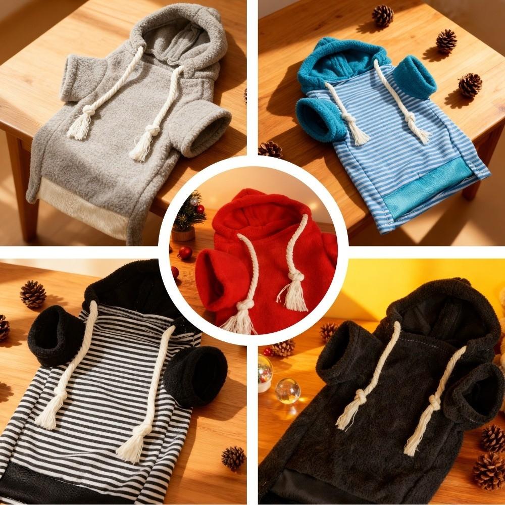 Fashionable Elastic Ferret Hoodie Cozy Thick Fleece Ferret Pullover Stylish Drawstring Soft Hamster Coat Pet Supplies