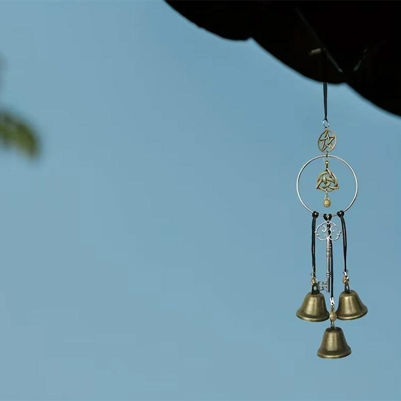 Door Knob Witch Bell Home Handmade Hanging Brass Bell Witchcraft Door Hanger Wicca Wind Chime Decor
