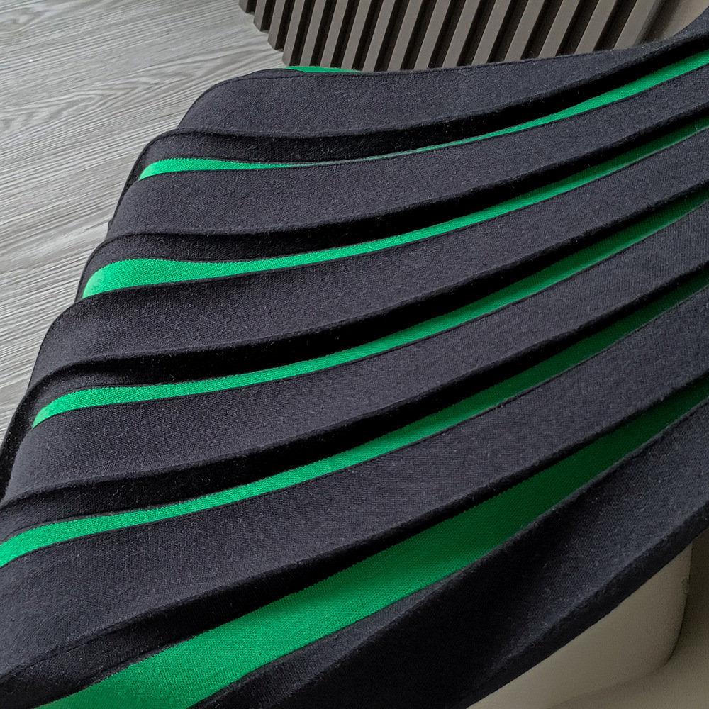 Damen Colorblock Röcke Elastischer Bund Kontrastfarbene Röcke Einfarbig Streetwear A-Linie Midi-Rock