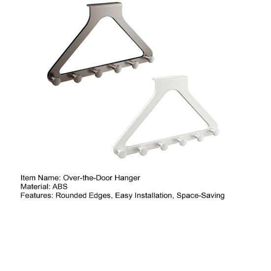 Over-the-Door Hanger Heavy-Duty 6 Hooks Hanger Space-Saving Organizer Over The Door for Coats Hats Scarves Towels Bedroom Bathroom Entryway