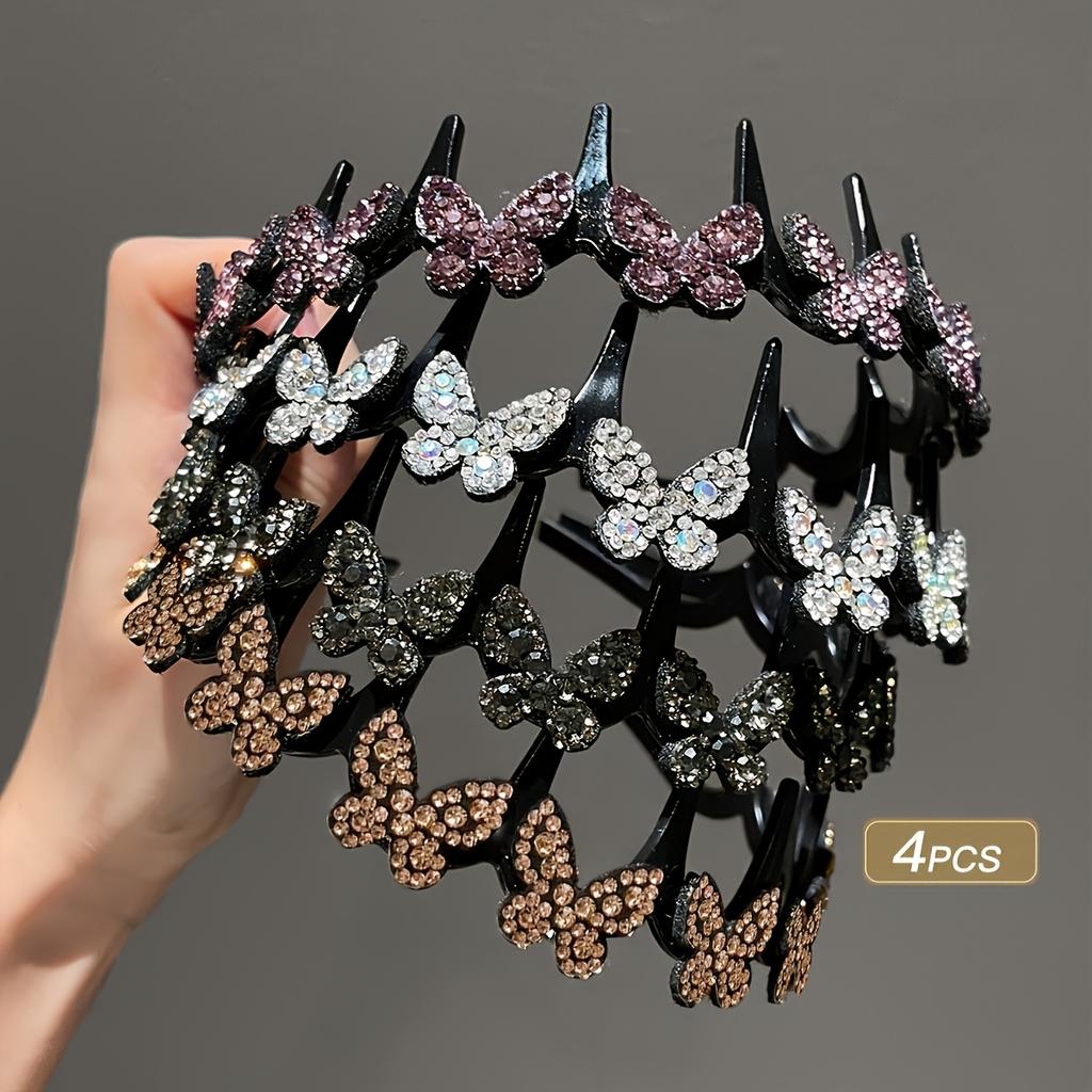 4pcs Elegant and Sweet Dress Up Headbands with Butterfly Decorations for Women